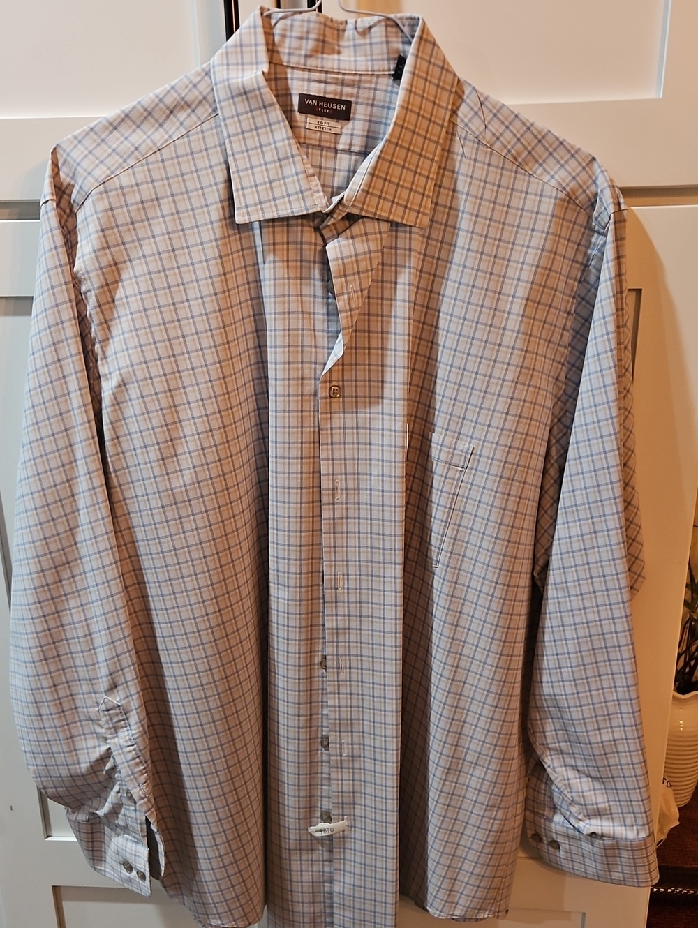 Van Heusen Blue and White Checked Dress Shirt